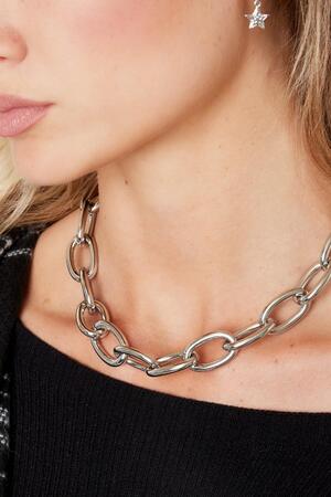 Chunky chain necklace with large links Silver Stainless Steel h5 Picture4
